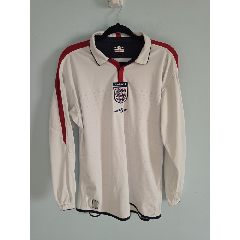 ENGLAND‎ 2003/2005 HOME SHIRT JERSEY EURO 2004 LONG SLEEVE UMBRO L